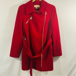 Michaels Red Trench Coat with Belt